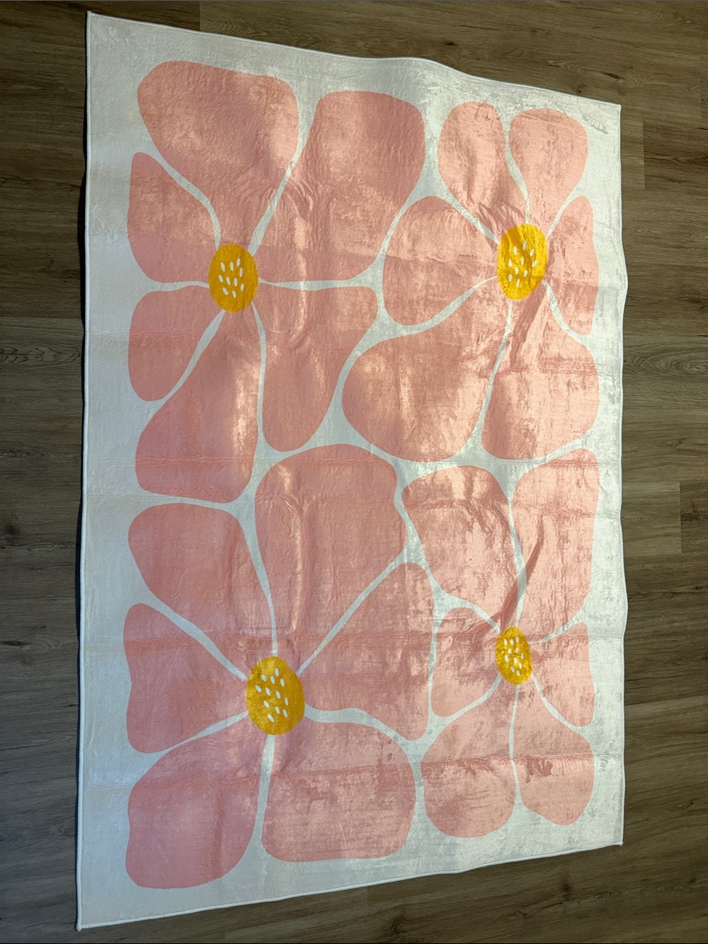 Boho Pink Floral Area Rug - 4 x 6
